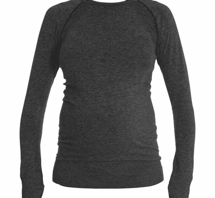 Zwangerschap Sportshirt Lange Mouw - Grijs