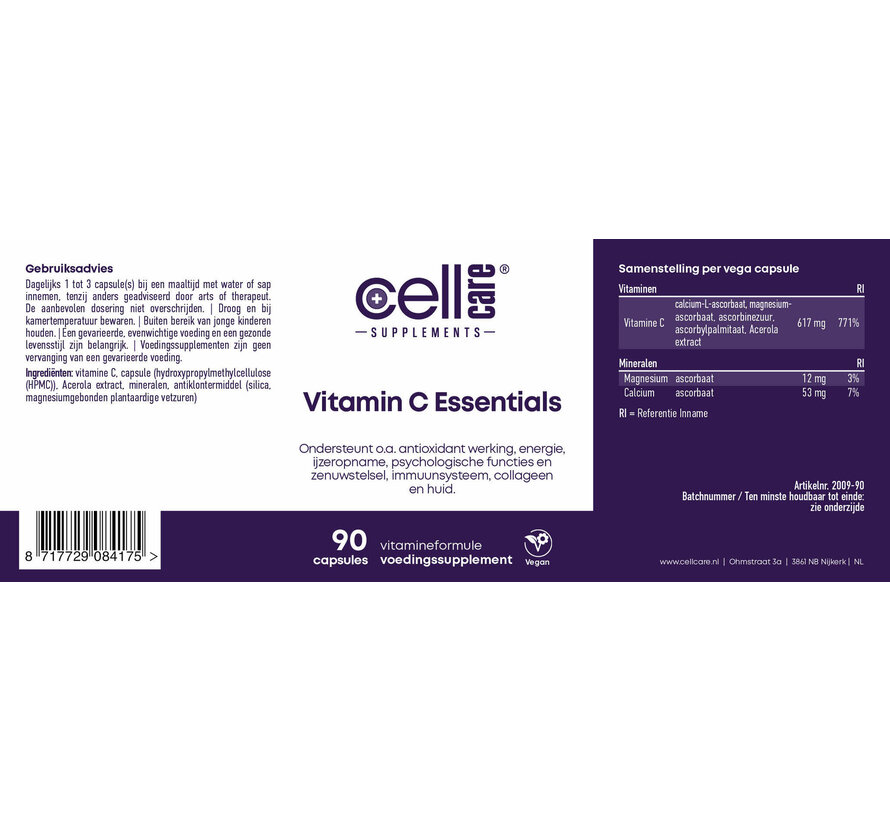 Vitamine C Essentials 90 or 180 capsules