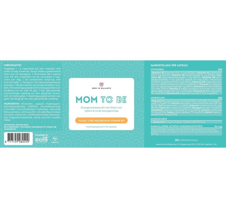 MOM (TO BE) Zwangerschapsmulti | 60 capsules