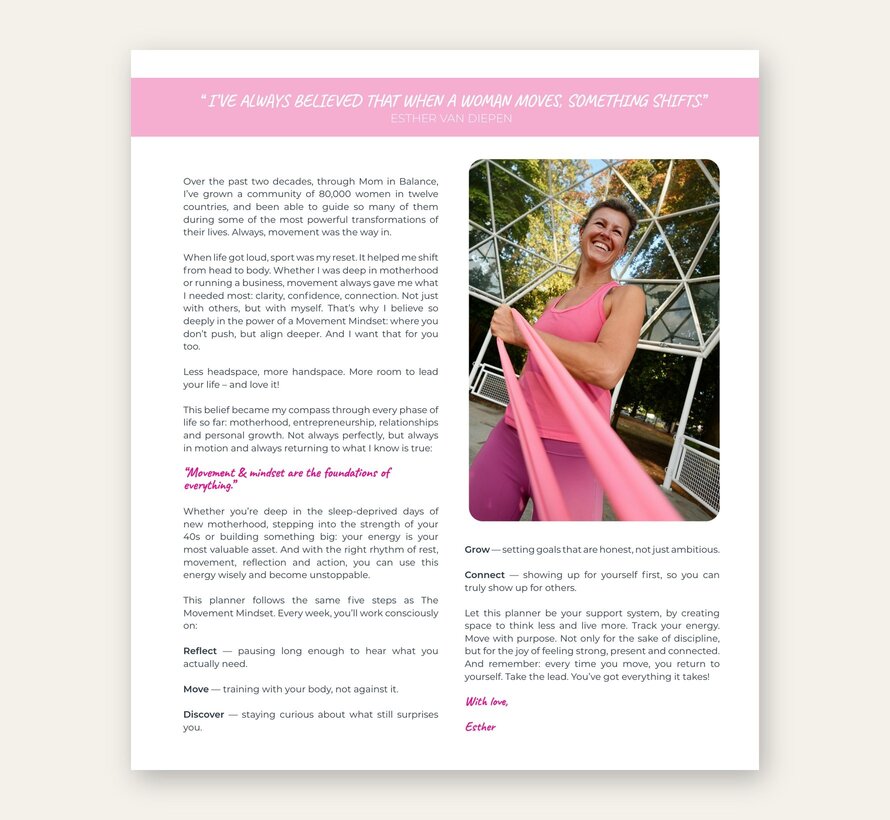Vanaf 19 november 2026: The Movement Mindset Planner, undated (Pre-Order)