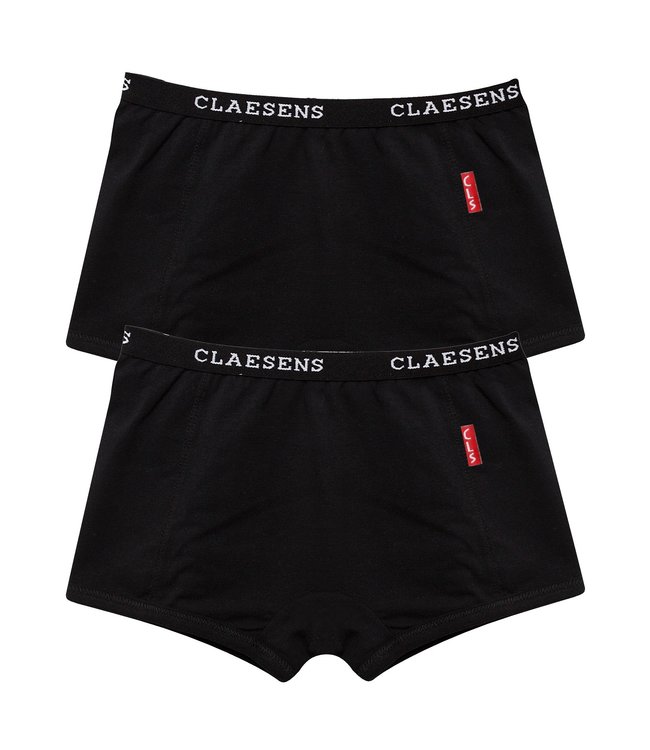 Claesen's - Girls Black Cotton Knickers (2 Pack)