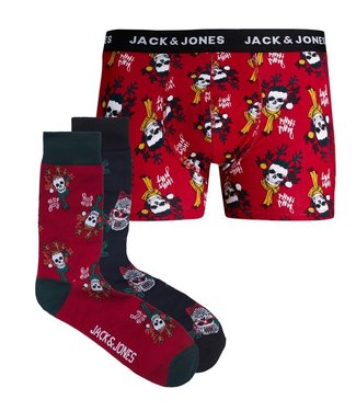 Jack & Jones Boxershorts und Socken Geschenkset Skull X-Mas
