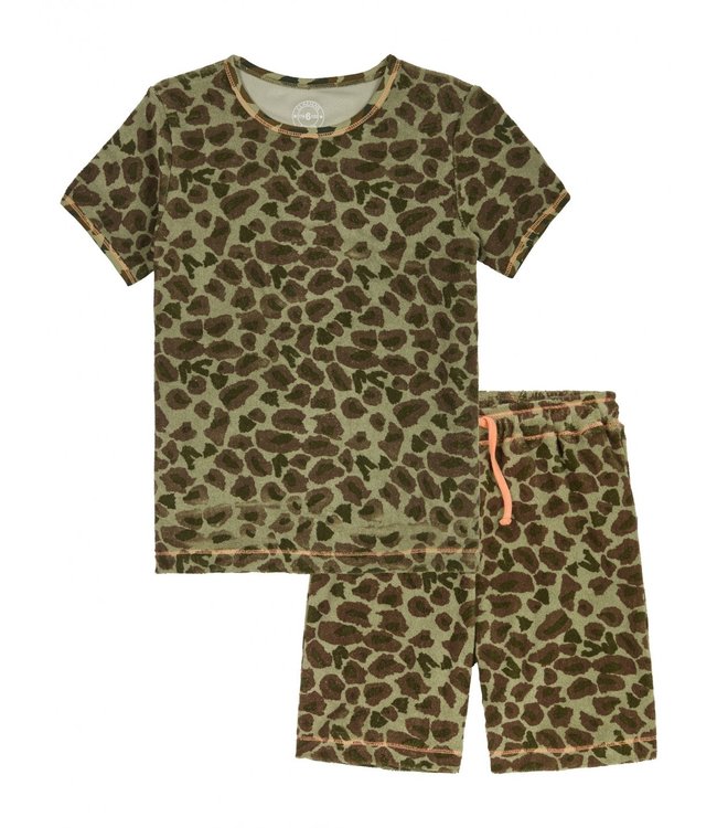 Claesen's Summer set shorty Leopard cotton terry