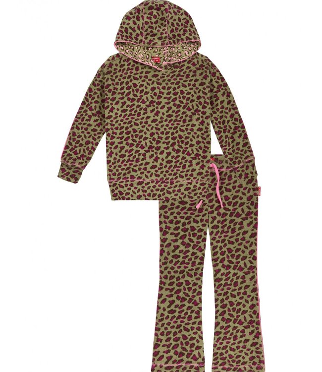 Claesen's Lounge set Neon Leopard cotton terry