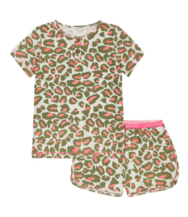 Claesen's Pyjama korte broek Neon Leopard
