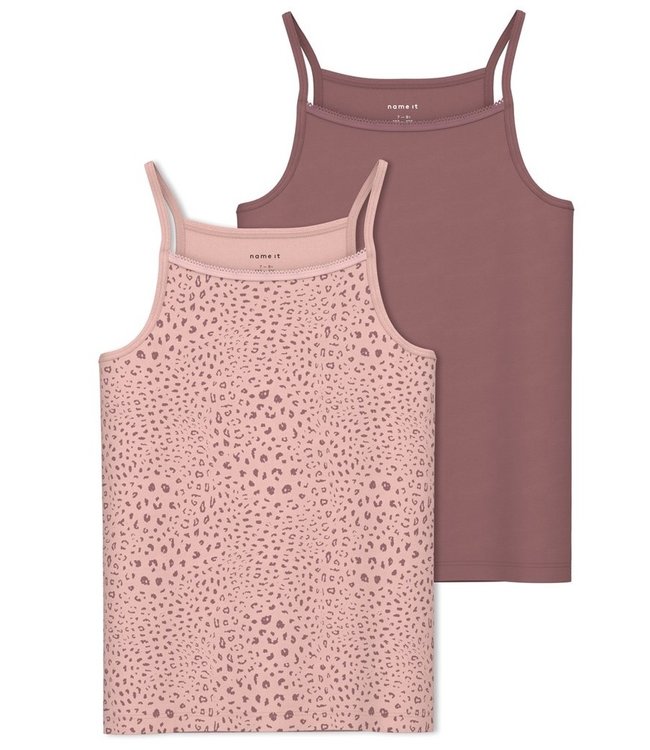 Name it Camisole Rose Taupe Leop 2-pack