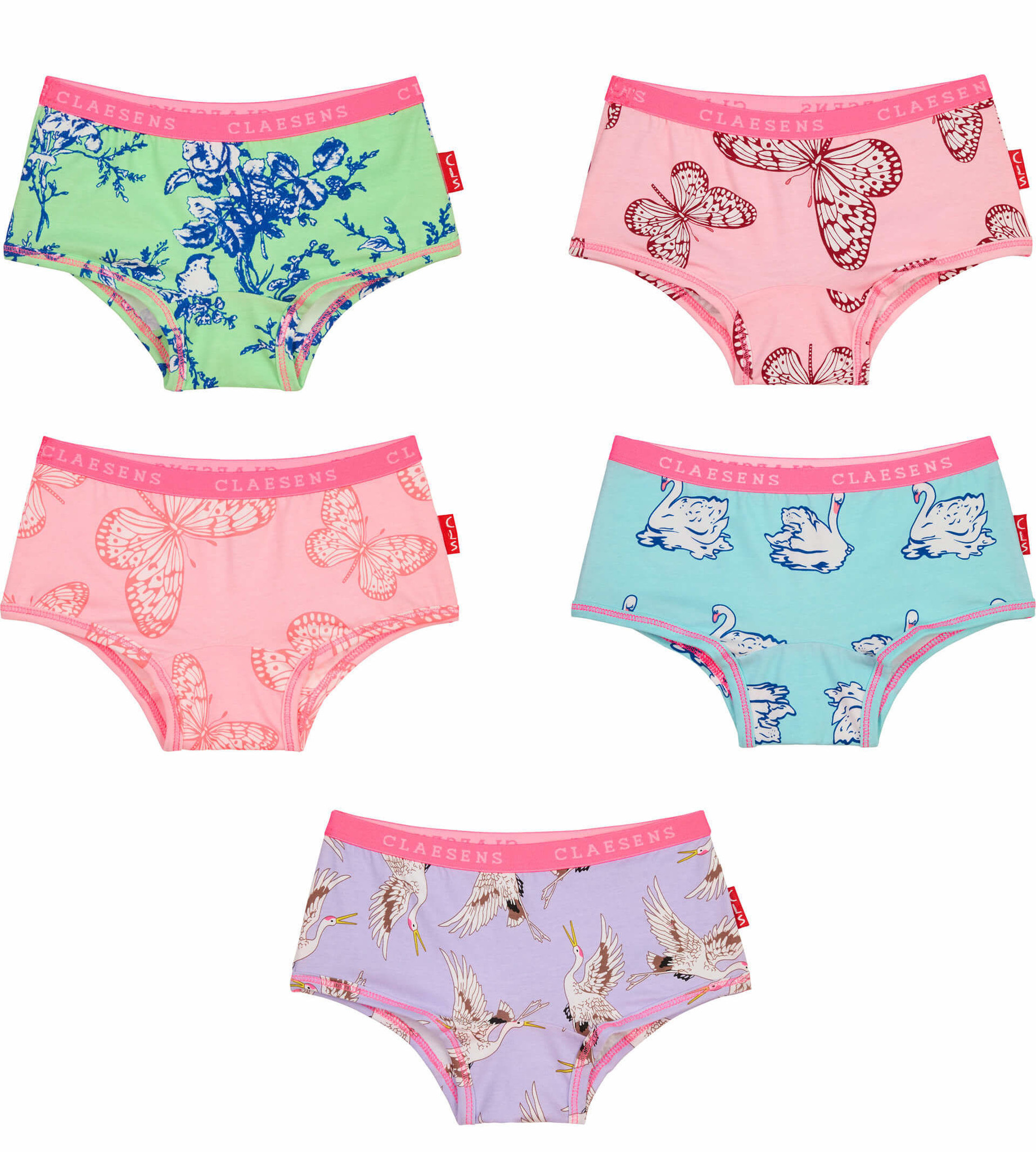 CLAESEN'S UNDERWEAR GIRL | HIPSTER BRIEFS 5-PACK | SIZE 10 ...