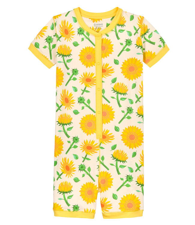 Claesen's Onesie pajamas short sleeve Sunflower