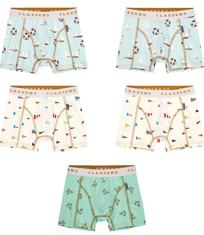 Claesen's Boxer trunks Multi Sailor 5-pack