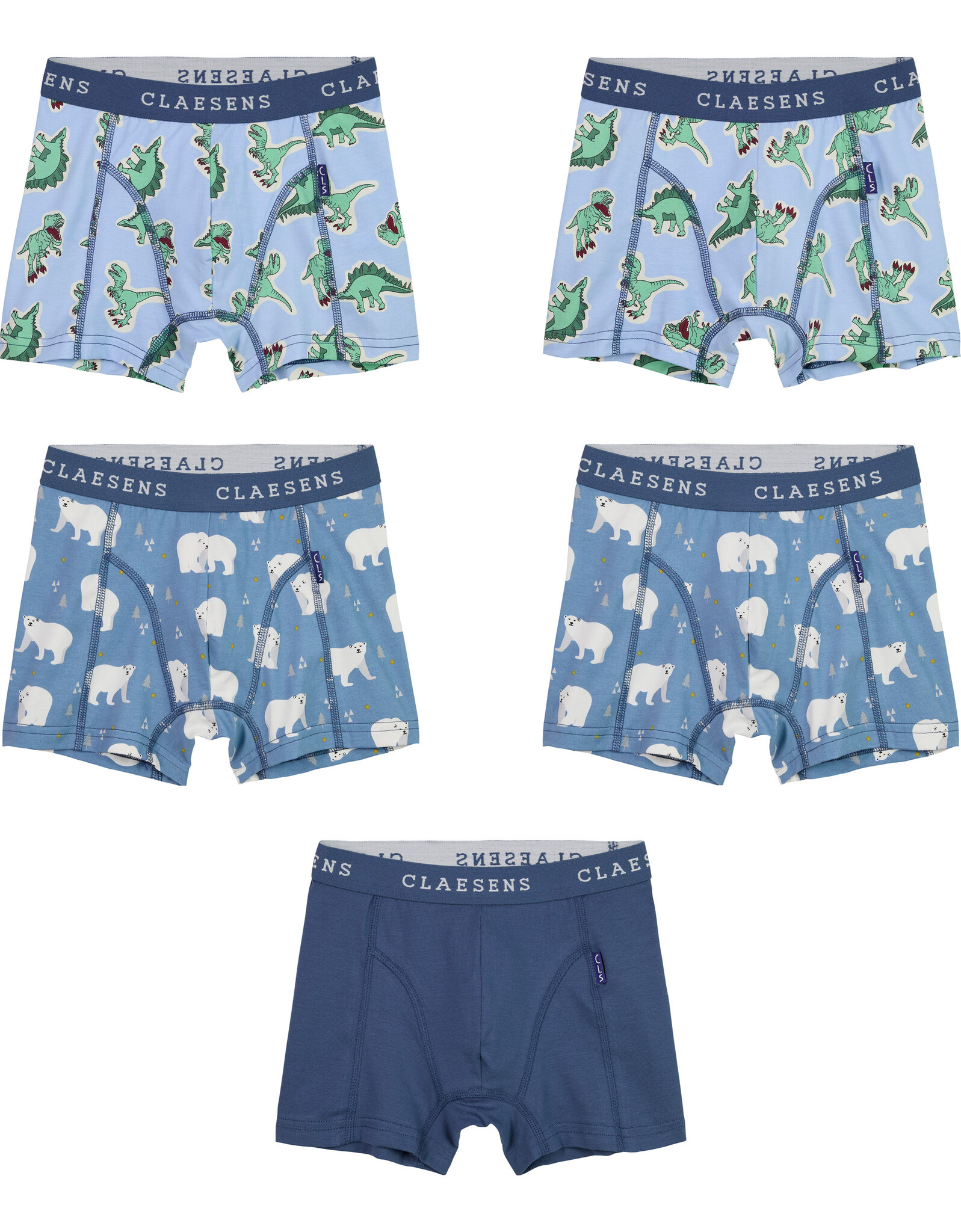 CLAESEN S JUNGEN UNTERWASCHE Vorteilhafter 5 er Pack Boxershorts Bodybasics4kidz