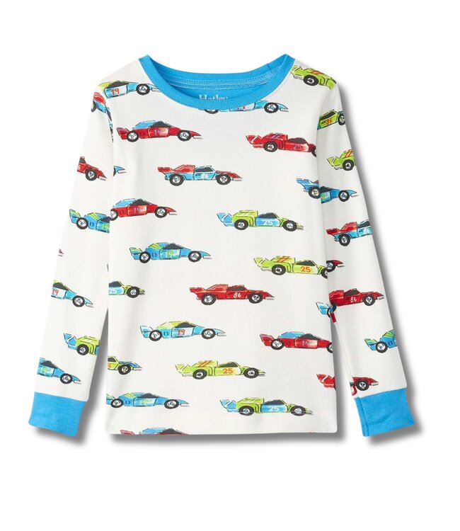 Hatley Pyjama Water Colour Race Cars