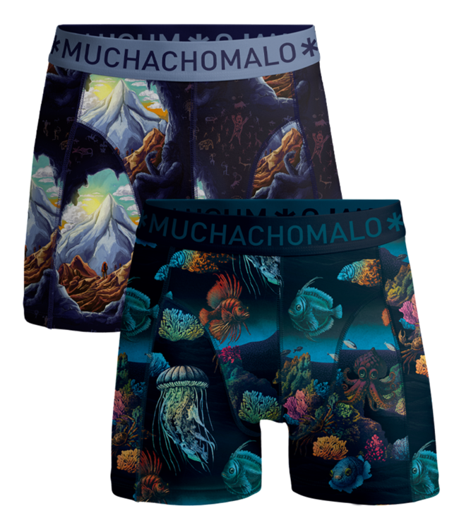 Muchachomalo Boxershorts Deep Sea Mountain Tops 2er-Pack