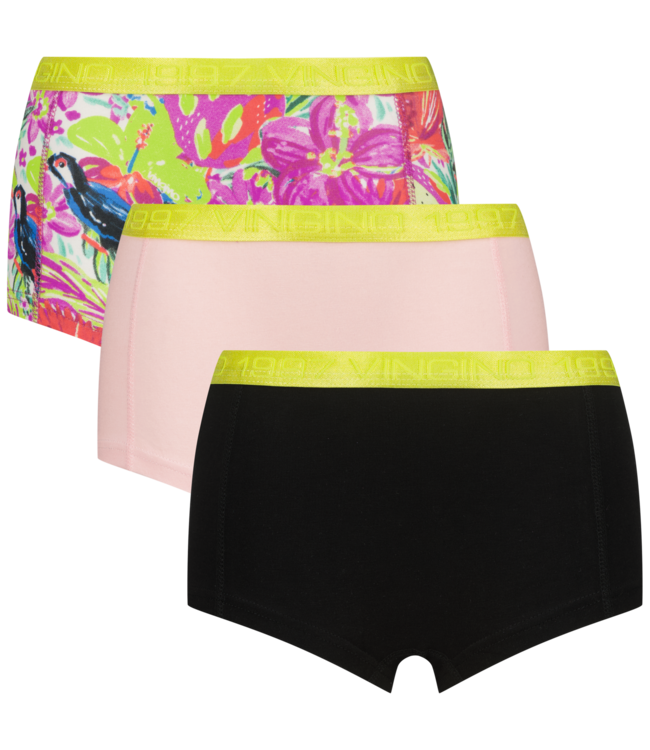 Vingino Cutbriefs Tropical Deep Black 3er-Pack