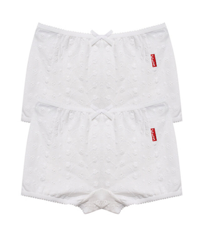 Claesen's Cutbriefs White Embroidery 2-pack