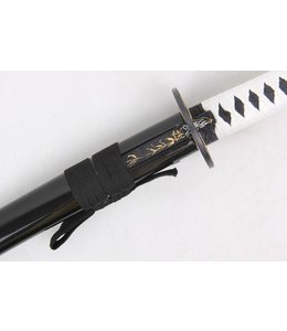Wit Samurai katana zwaard met kogatana mes