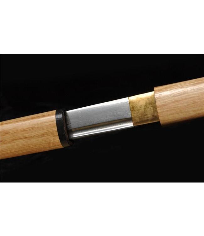 Samurai Shirasaya zwaard Damast hout