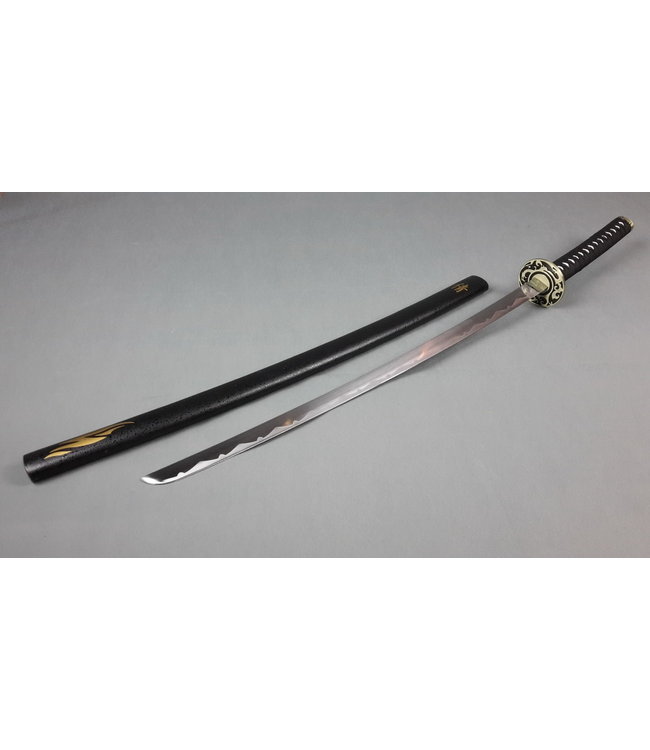 Zwart rvs samurai zwaard met japans teken