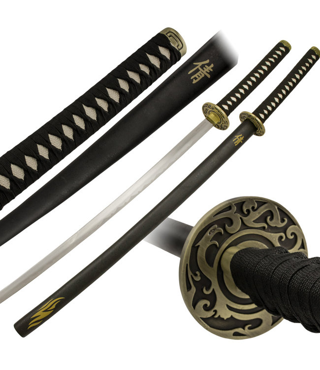 Draken tsuba en japans teken katana zwaard rvs