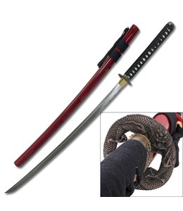 Dragon Katana samurai zwaard met rode saya