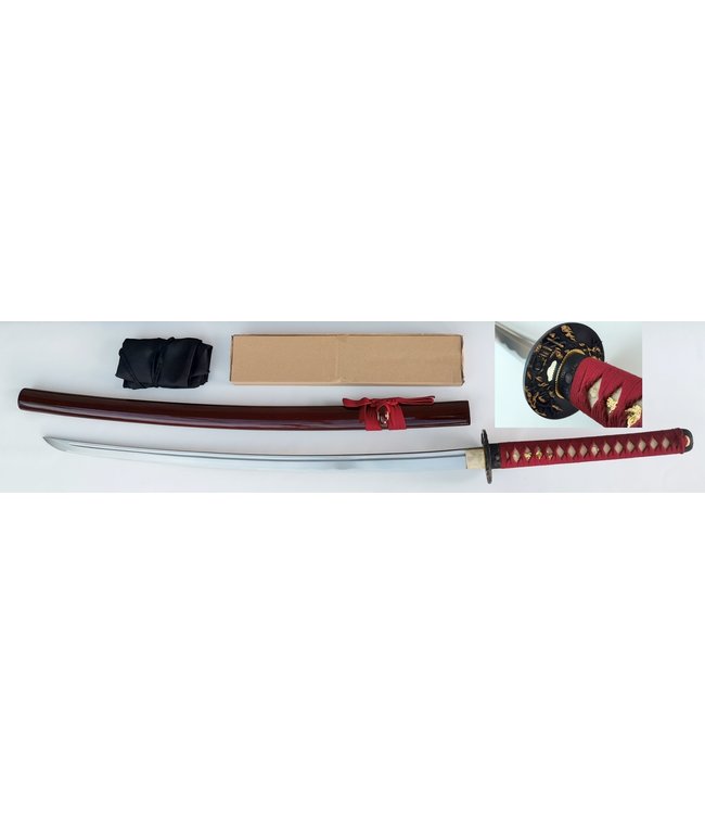 CARRIAGE Katana samurai zwaard met rode saya