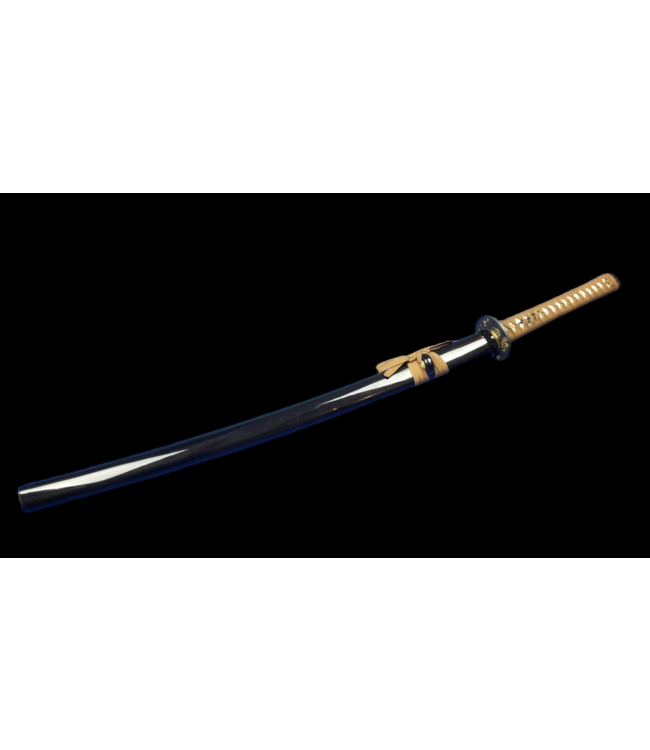 Damast katana met bruine ito