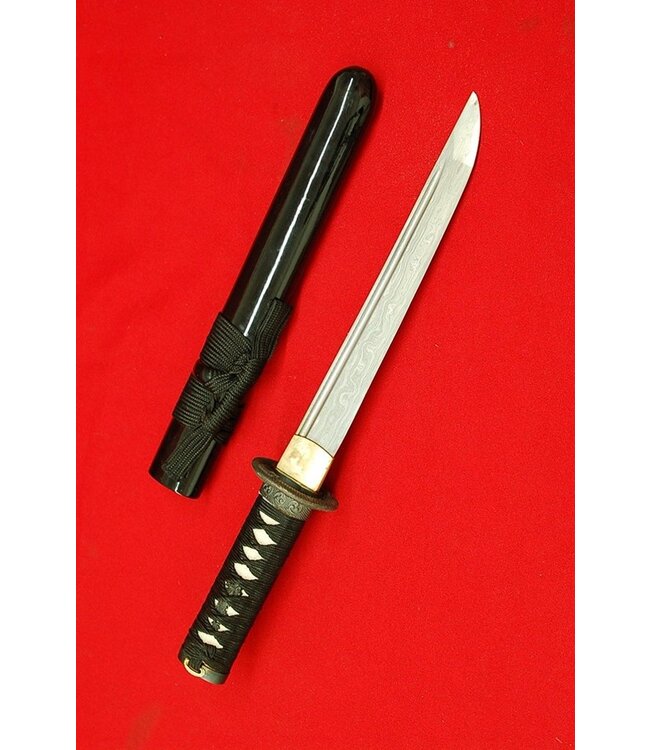 Damast tanto mes, zwart 1065 carbon