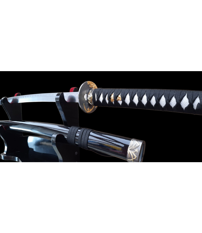 Rvs Samurai zwaard  zwart goud