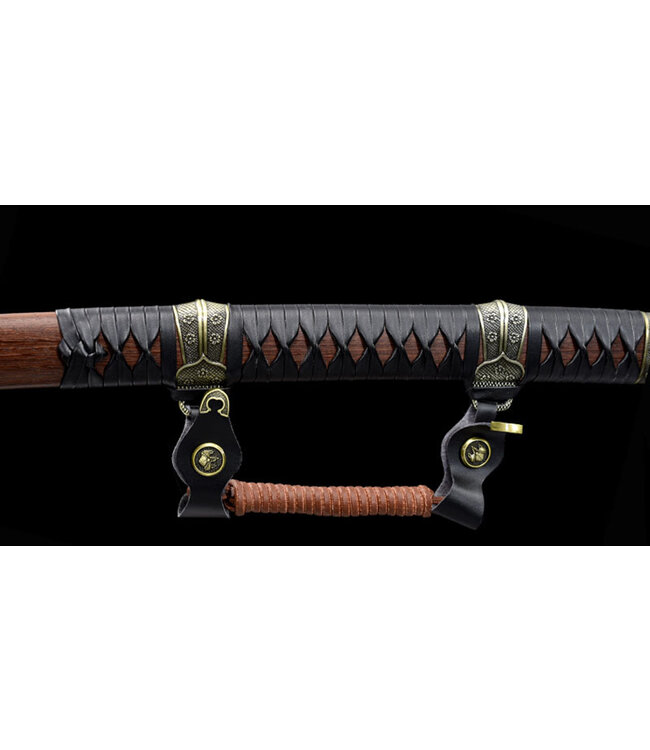 TT10 staal samurai zwaard met lederen ito