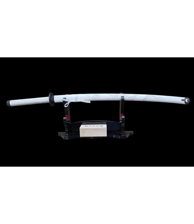 Witte katana met Draak op saya