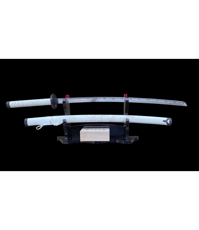 Witte katana met Draak op saya