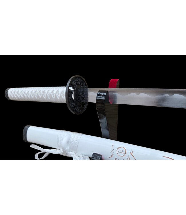 Witte katana met Draak op saya