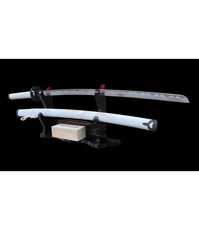 Witte katana met Draak op saya