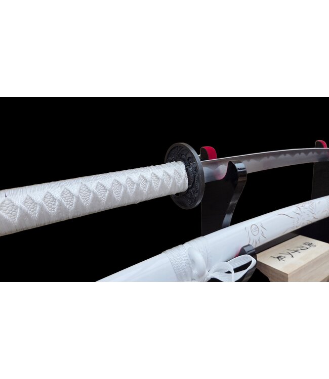Witte katana met Draak op saya