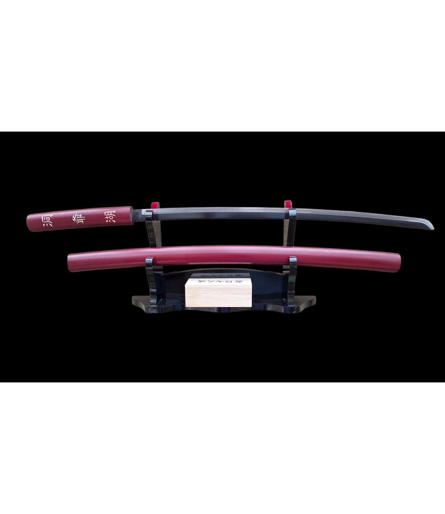 Donker rood shirasaya katana zwaard