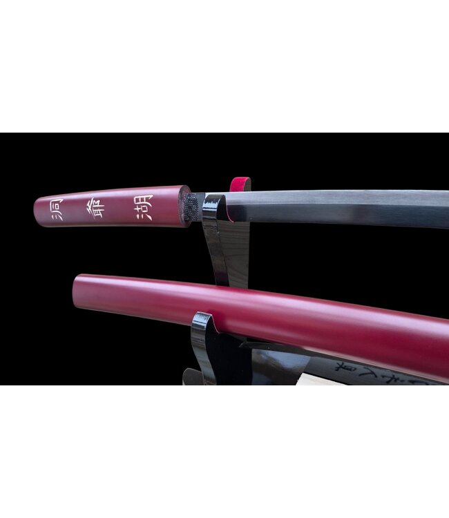 Donker rood shirasaya katana zwaard