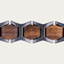 Wood and steel fusion bracelet with 13mm wide links. Pair it with a watch or wear it by itself. Comes in an engraveable wooden box.