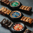 أوشينيك مصنوع من خشب الكوسو، مع قرص أزرق