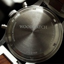 Apex Elite: Sophisticated wooden watches for men. Features Japanese Movement, chronograph, stainless steel, natural wood, red dial. Durable and stylish.