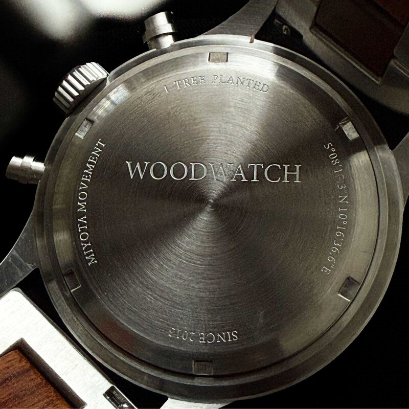 Apex Elite: Sophisticated wooden watches for men. Features Japanese Movement, chronograph, stainless steel, natural wood, red dial. Durable and stylish.