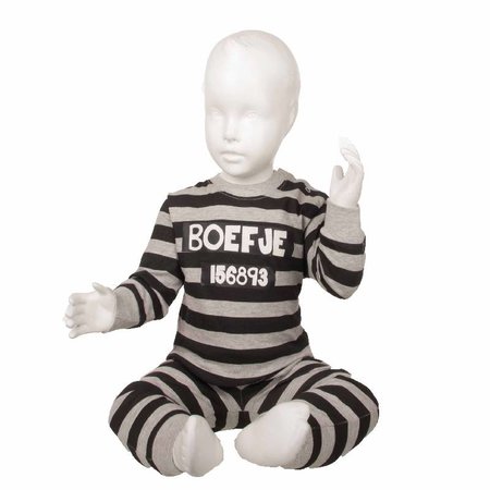 Fun2Wear Fun2Wear Boefje Pyjama Grijs/Zwart gestreept