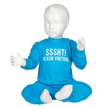 Sssht ik kijk voetbal kinderpyjama Blauw