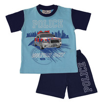 Fun2wear Politie Shortama met opdruk dress blue