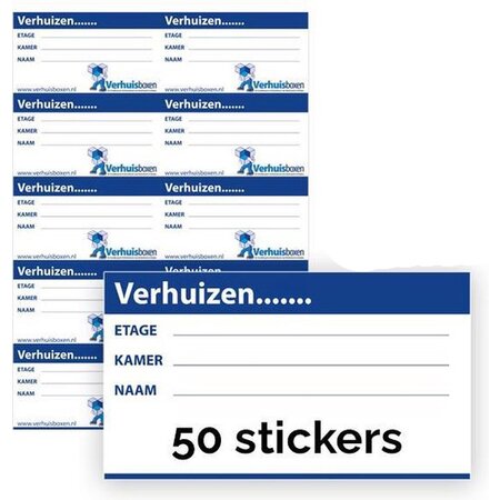 50 verhuislabels verhuisboxen bedrukt