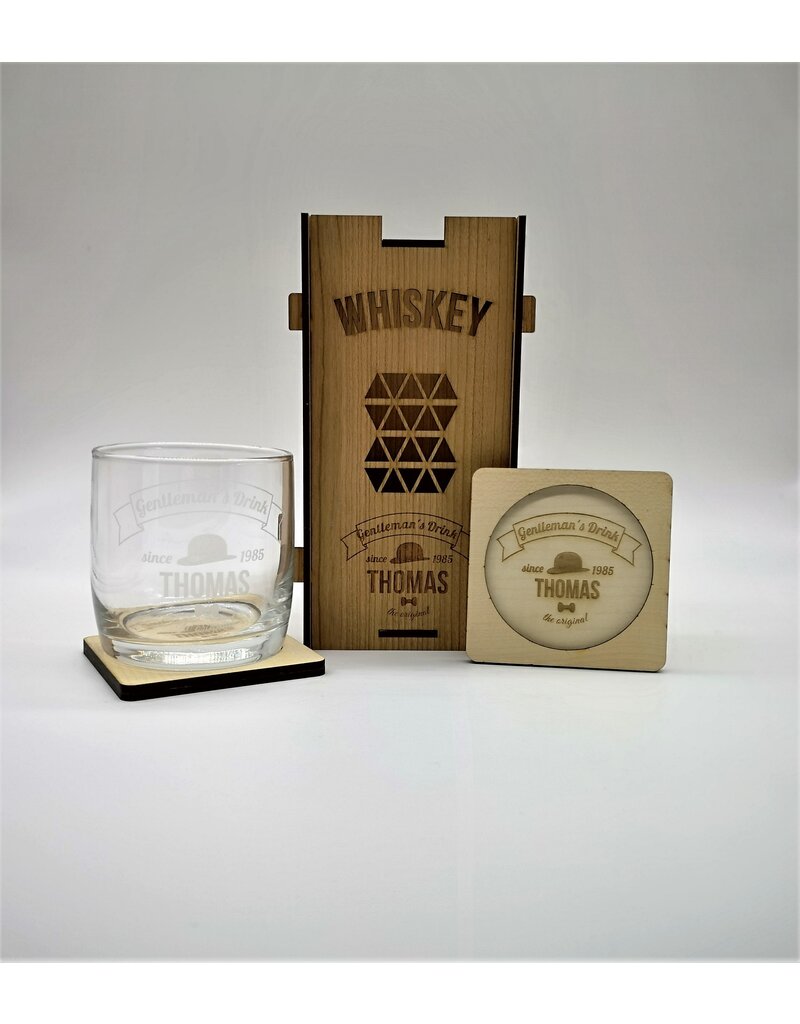 KS Laserdesign Gestalte Deine Whiskeygläser und Geschenkbox aus Holz mit deiner Wunsch Gravur!