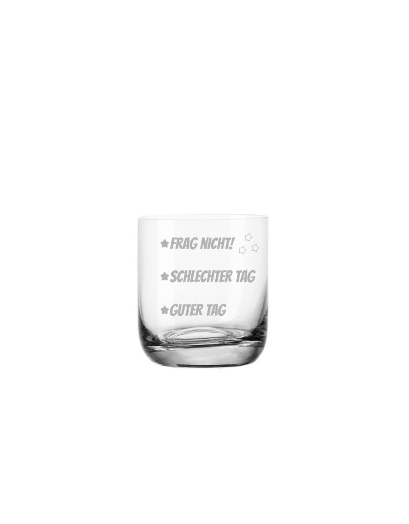 Leonardo Das Whiskeyglas mit gravierten Stimmungsstrichen eignet sich hervorragend als witzige Geschenkidee zu vielen Anlässen!
