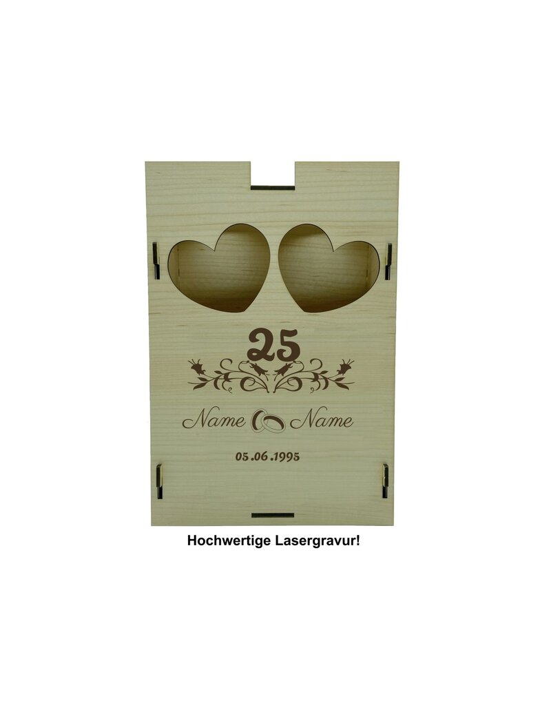 KS Laserdesign Eine schöne Geschenkidee zu vielen Anlässen die Sektgläser im Set mit Geschenkbox aus echtem Holz!