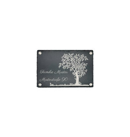 KS Laserdesign Türschild Schiefer 30x20cm mit Baum Motiv Gravur