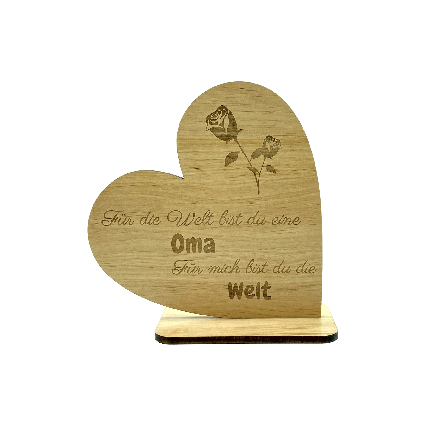 Deko Herz beste Oma der Welt echtes Holz Geschenkidee KS Laserdesign