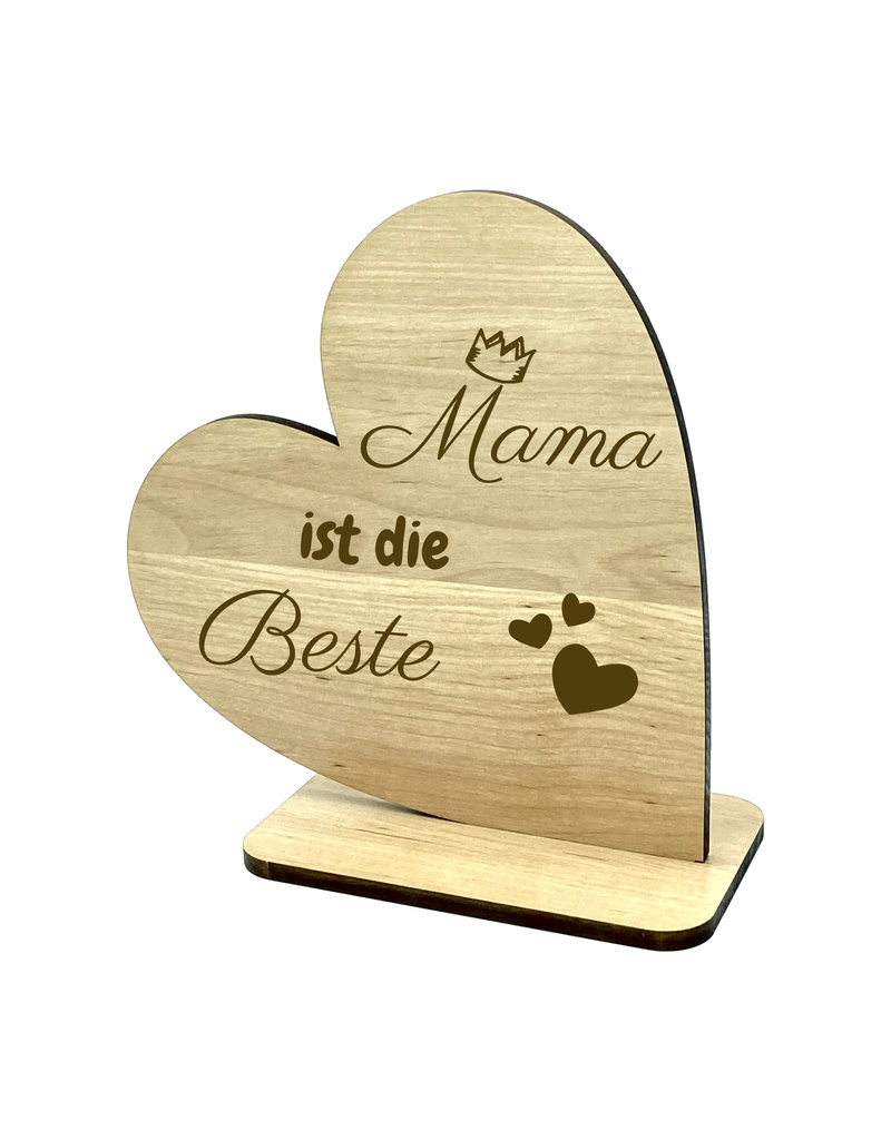 Deko Herz Mama ist die Beste Geschenk Muttertag KS Laserdesign