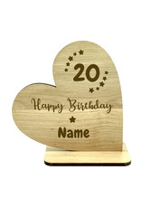KS Laserdesign Personalisiere das Deko Herz zum 20. Geburtstag mit Wunschname für dein einzigartiges Geschenk!